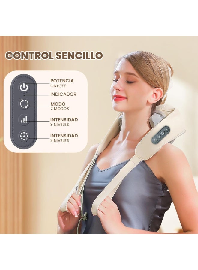 وسادة تدليك الرقبة والظهر | جهاز تدليك كهربائي 5D للكتف والرقبة | تخفيف ألم العضلات في البيت والمكتب - Image 2